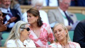 Martina Navrátilová v hledišti Wimbledonu
