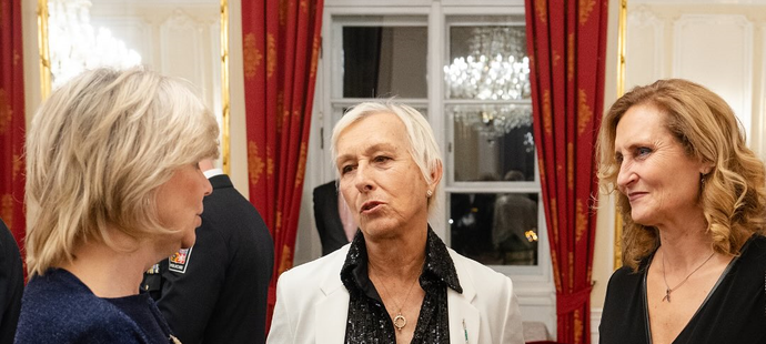 Navrátilová poklábosila i se současnou první dámou Evou Pavlovou.