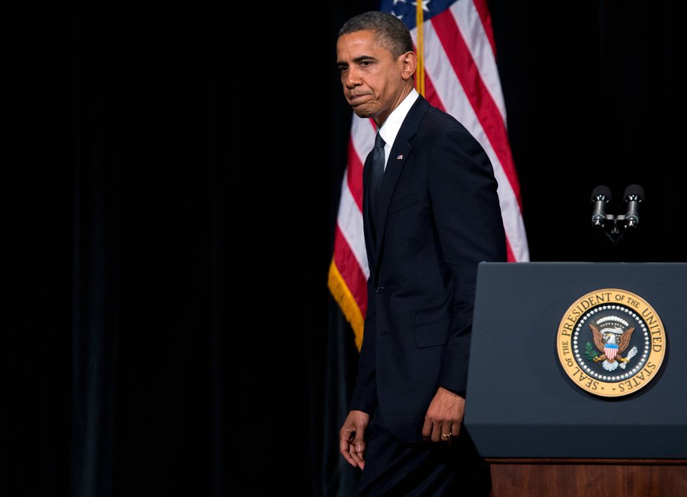 Barack Obama právě dokončil svůj smuteční projev v Newtownu