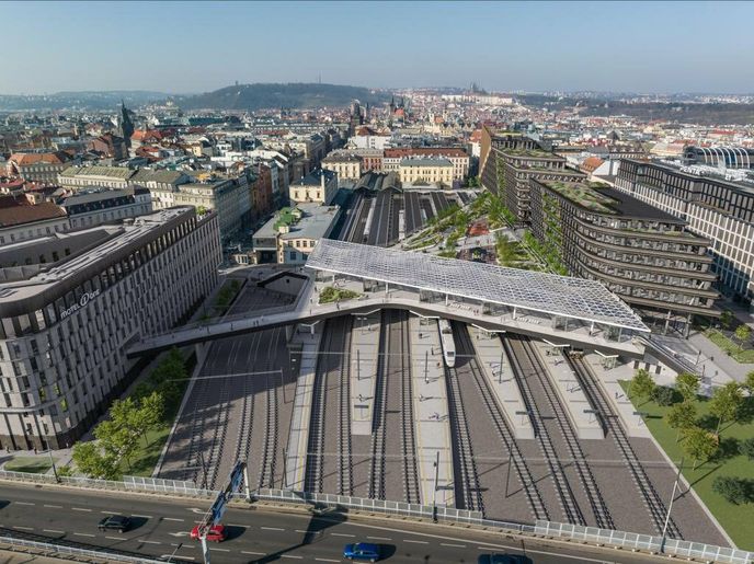 Vizualizace nové podoby Masarykovo nádraží v Praze