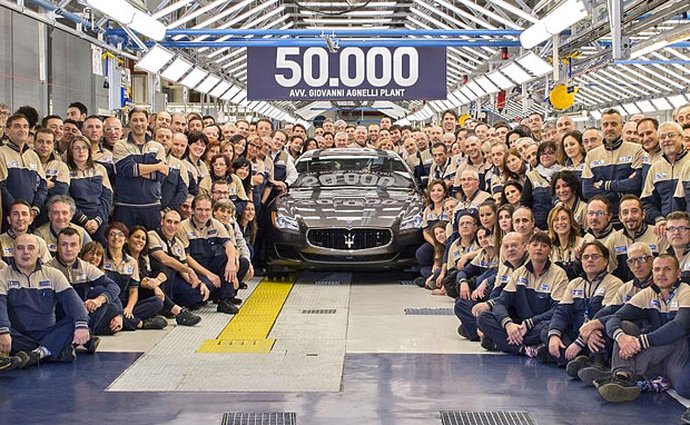 Maserati slaví 50.000 vyrobených aut v továrně Grugliasco