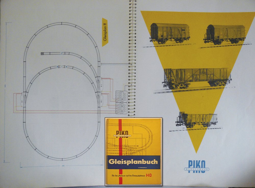 Náhled do sešitu Gleisplanbuch pro velikost H0 – obsahoval na čtyři desítky plánků