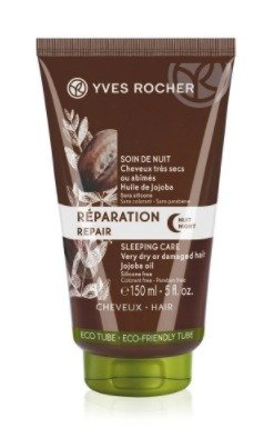 Noční regenerační krém na vlasy, Yves Rocher; 149 Kč (150 ml). Koupíte v kamenných prodejnách nebo na www.yves-rocher.cz.