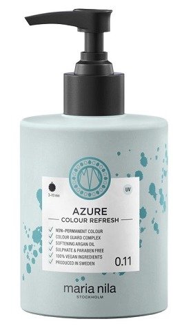 Maska na vlasy s barevnými pigmenty, Maria Nila, Colour Refresh, odstín Azure, 699 Kč (300 ml). Koupíte na www.bezvavlasy.cz.