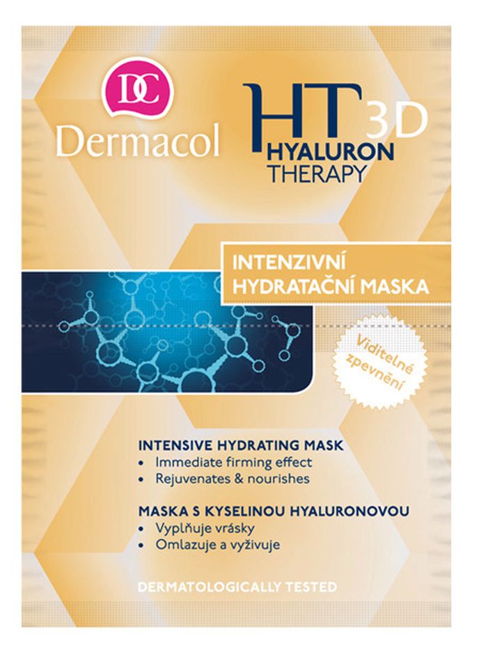 Intenzivní hydratační a remodelační maska 3D hyaluron Therapy Mask, Dermacol, 55 Kč, www.dermacol.cz