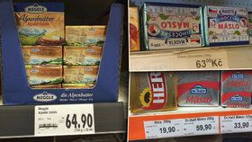 Máslo stojí v některých českých obchodech znovu přes 60 korun.