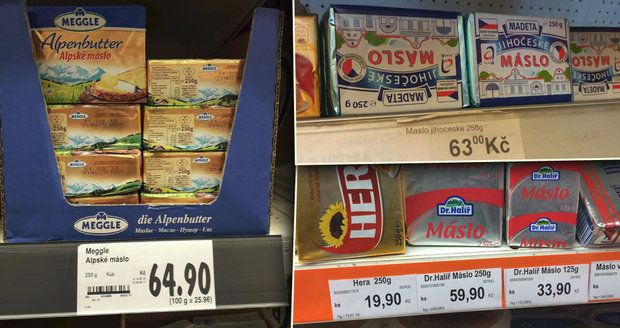 Máslo zdražilo přes 60 korun. Prošli jsme obchody, kdo a jak přitlačil ceny?
