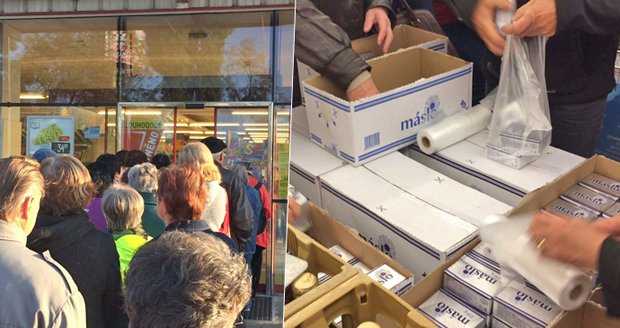 Hysterie kolem másla: Češi vzali útokem obchody, víkend tráví ve frontách