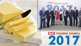 Zlevní máslo. Politici se dohadovali v Blesk volebním souboji 2017