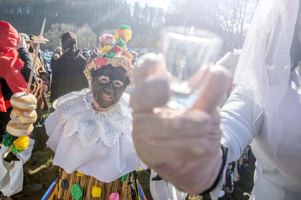 Na Dlaskově statku v Dolánkách u Turnova se 23. února 2019 konal masopust s průvodem masek.