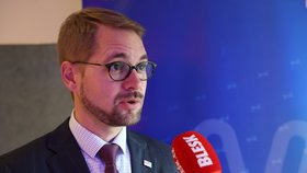 Předseda TOP 09 Matěj Ondřej Havel na sněmu TOP 09 (8. 11. 2025)