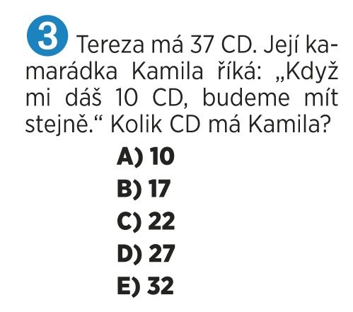 Příklady z testu určeného pro 4. a 5. třídu.