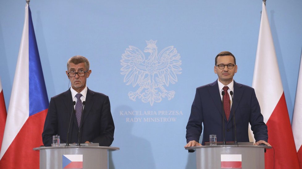 Premiéři ČR a Polska Andrej Babiš a Mateusz Morawiecki