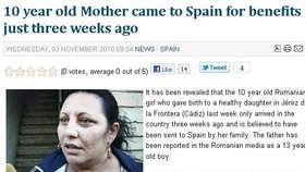 Španělská média přinesla fotografii matky mladičké rodičky