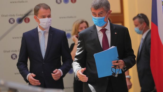 Návštěva slovenského premiéra v Česku: Igor Matovič a Andrej Babiš (3. 6. 2020)