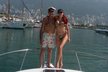 Blanka Matragi se svým manželem na jachtě
