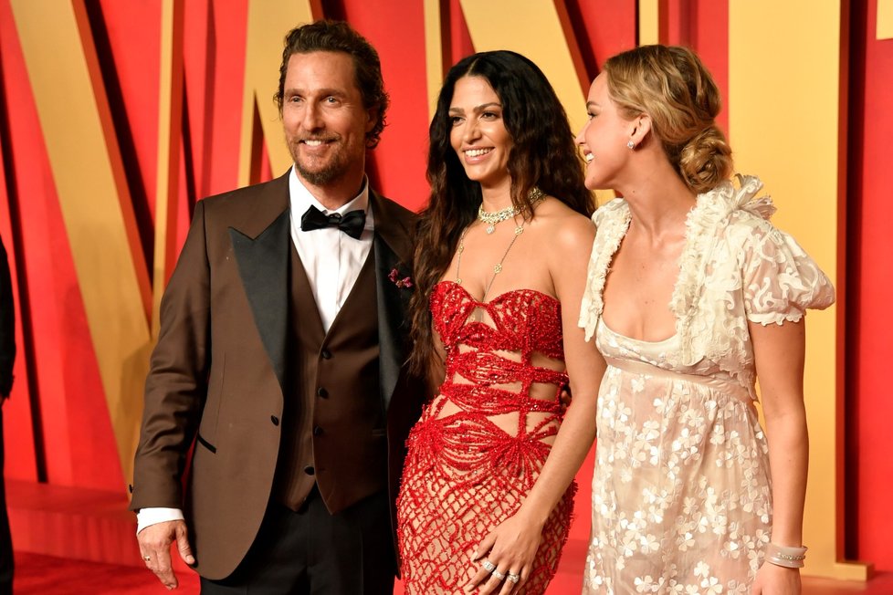 Matthew McConaughey, Camila Alves a Jennifer Lawrence