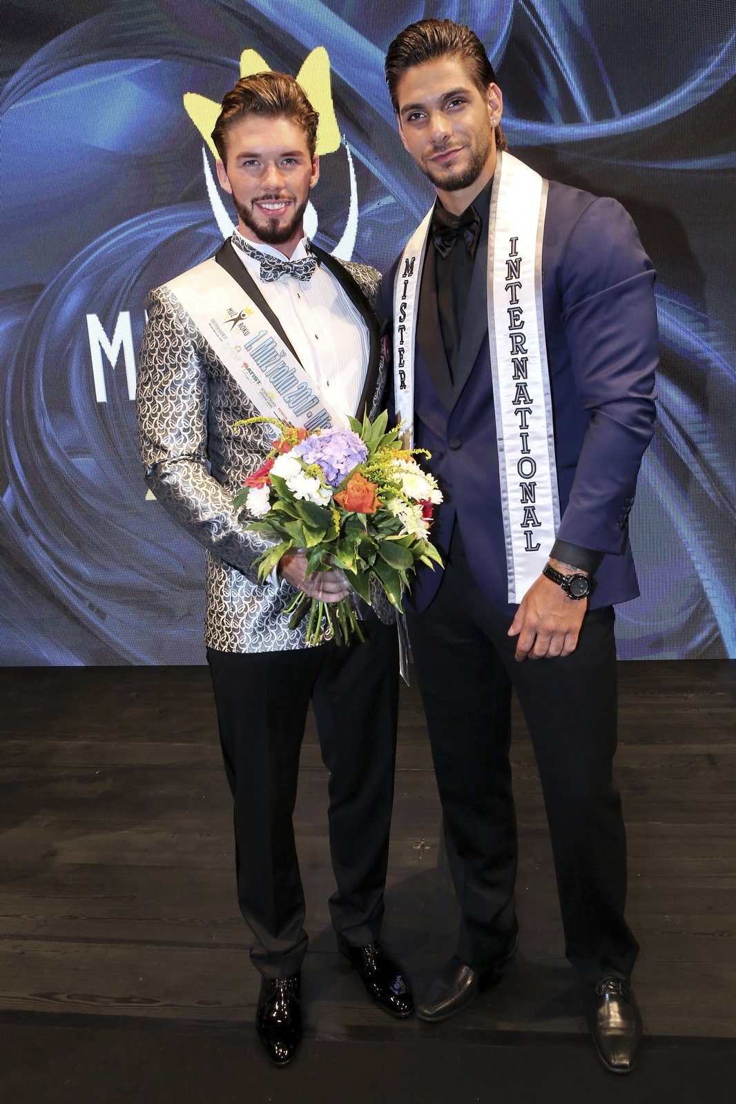 Matyáš Hložek a úřadující nejkrásnější muž světa Mister International, čtyřiadvacetiletý Paul Iskandar z Libanonu.