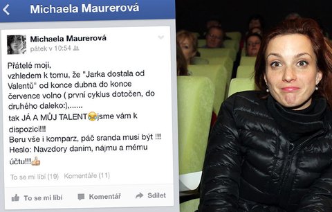 Maurerová podvedla bohatého muže a teď prosí o práci! Značka: beru všechno!