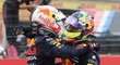 Max Verstappen slaví vítězství v GP Francie se třetím Sergio Perezem