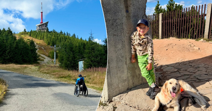 Maxík s SMA znovu zdolal Lysou horu (srpen 2025)