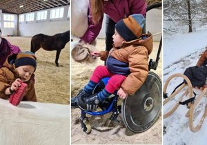 Maxík bojující se spinální svalovou atrofii si užil den na koni. Rodiče ho vzali na hiporehabilitaci.