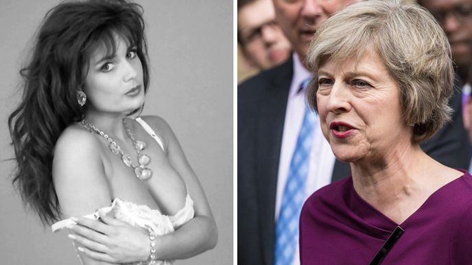 Vlevo pornoherečka Teresa May, vpravo možná budoucí premiérka Británie