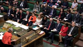Britská premiérka Theresa Mayová v parlamentu (12. 3. 2019)