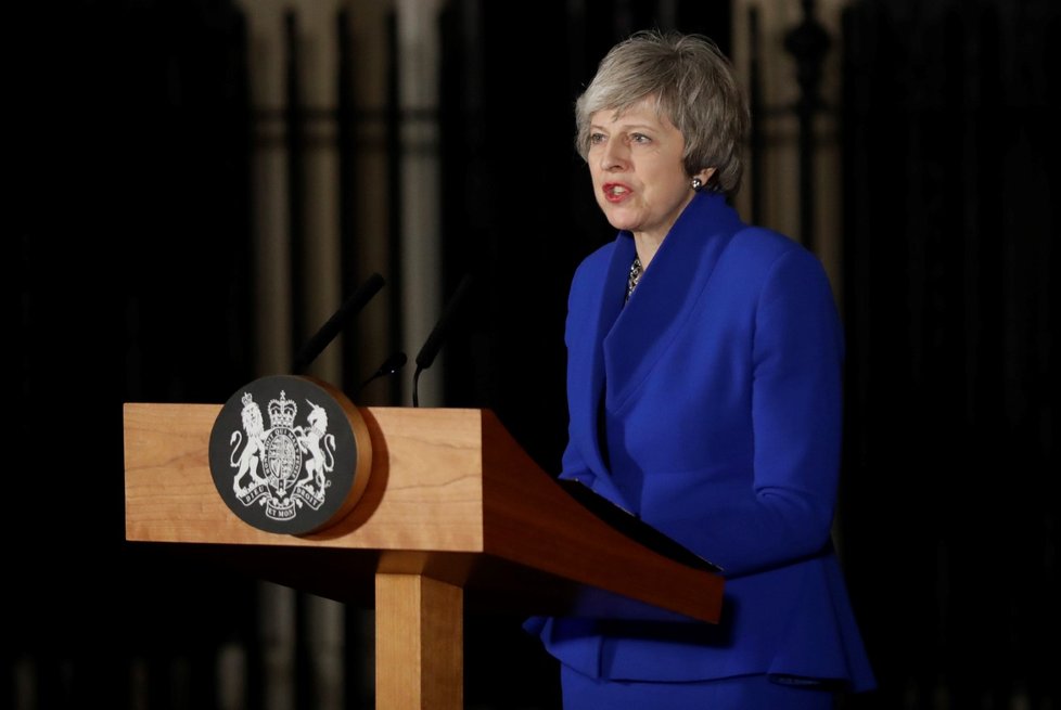 Projev britské premiérky Theresy Mayové poté, co ustála hlasování o nedůvěře (16. 1. 2019)