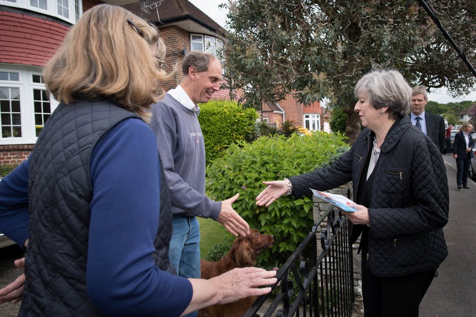 Theresa Mayová během předvolební kampaně