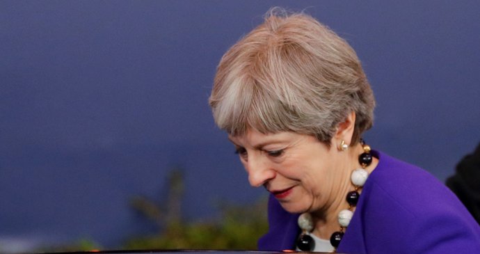 Britská premiérka Theresa Mayová na březnovém jednání Evropské rady v Bruselu. Jedním z hlavních témat byla reakce na otravu špiona Sergeje Skripala. EU se nedokázala shodnout na jednotném odvetném postupu vůči Rusku