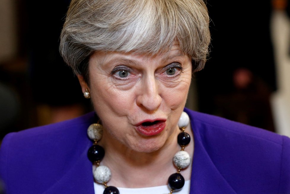 Britská premiér Theresa Mayová na březnovém jednání Evropské rady v Bruselu. Jedním z hlavních témat byla reakce na otravu špiona Sergeje Skripala. EU se nedokázala shodnout na jednotném odvetném postupu vůči Rusku