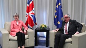 Theresa Mayová a Jean-Claude Juncker - předseda Evropské komise společně na summitu EU a afrických zemí v Egyptě. Možná jeden z posledních summitů Mayové v rámci Unie (25. 2. 2019).