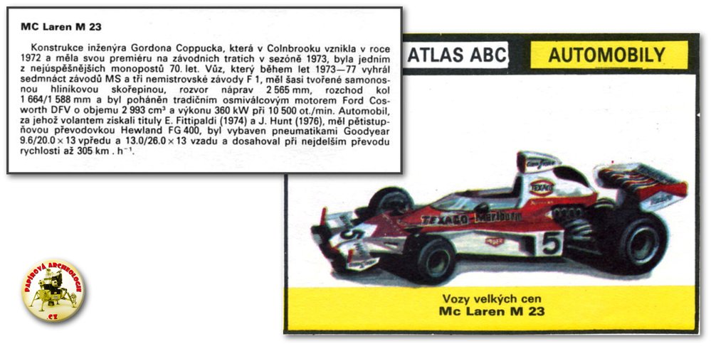 Karta z Atlasu ABC s McLaren M23
