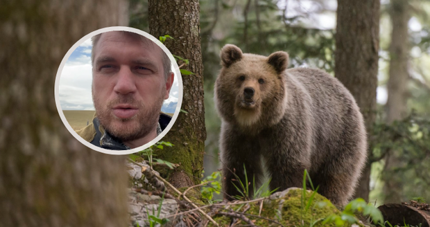 Slovenský poslanec Filip Kuffa a medvěd