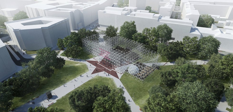 Vizualizace projektu Meeting Brno Point. Na Moravském náměstí vznikne mimo jiné model Německého domu.