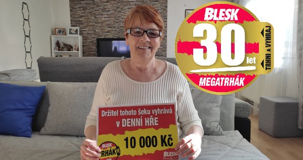 Paní Anna Tumpachová (70) z Bohumilic vyhrála v Denní hře 10 tisíc korun.