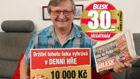 Vášnivý hráč Milan (70) získal v Megatrháku Blesku 10 tisíc! Pomohly mu magické dvojky!