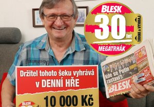 Milan Vejvoda v Megatrháku Blesku vyhrál 10 tisíc korun.