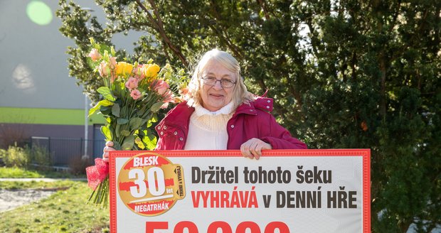 Věra Svobodová z Kladna vyhrála v Megatrháku Blesku 50 tisíc korun.