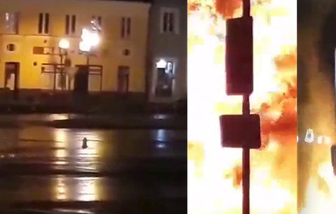 Megavýbuch v Česku: Náměstím na Plzeňsku otřásla děsivá exploze, ohnivý hřib šokoval přihlížející