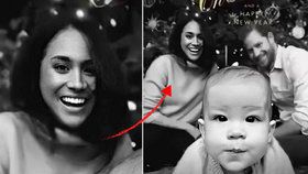 Je Meghan Markle na vánočním snímku zkrášlená photoshopem?