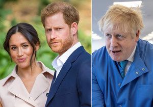 Meghan Markle a princ Harry nepopřáli Borisu Johnsonovi k uzdravení.