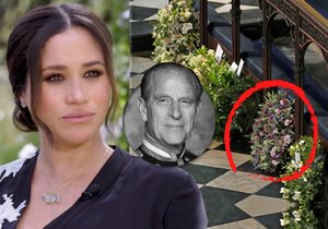 Smuteční věnec od Meghan a Harryho na pohřbu prince Philipa