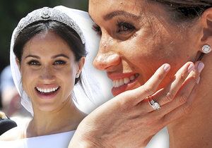 Dříve tretky, teď diamanty! Vévodkyně Meghan má šperky za miliony a korunku půjčenou od královny