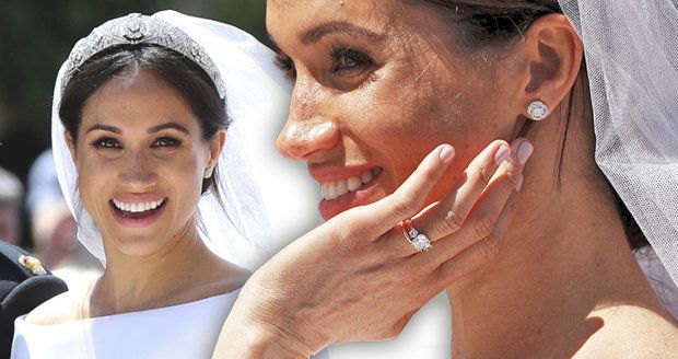 Dříve tretky, teď diamanty! Vévodkyně Meghan má šperky za miliony a korunku půjčenou od královny