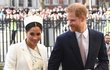 Meghan Markleová a princ Harry přicházejí do Westminsteru