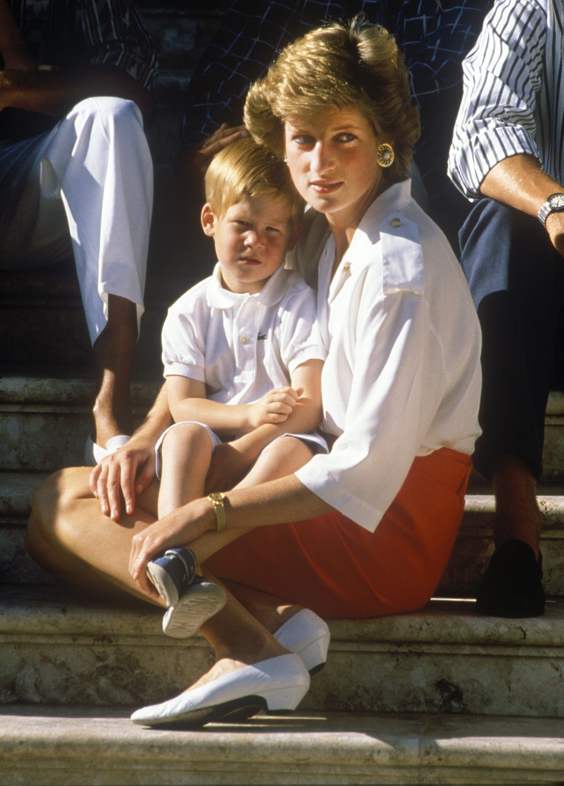 Diana s princem Harrym (tehdy necelé 4) na klíně.