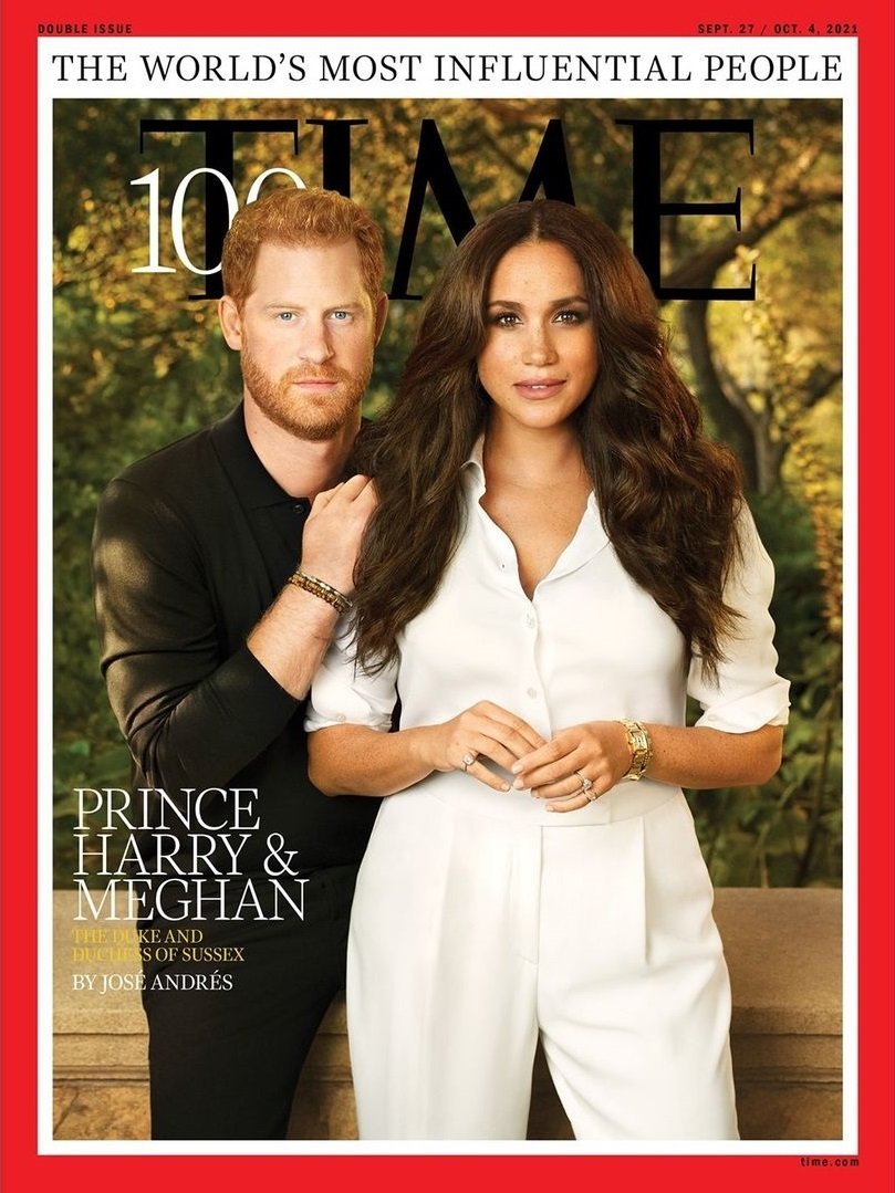 Meghan se šperky na obálce magazínu Time nešetří.
