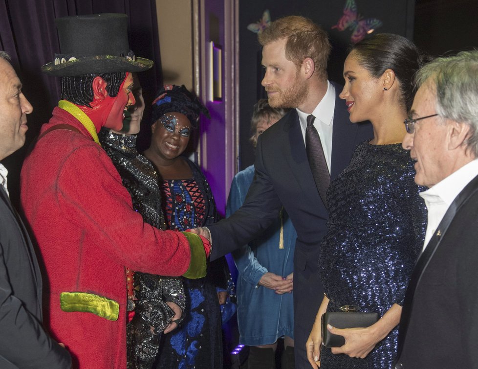 Princ Harry a vévodkyně Meghan Markleová na show Cirque du Soleil